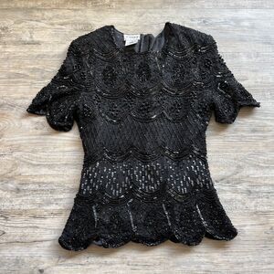 Stenay Vintage Beaded Top Black Large Victorian Edwardian Antique